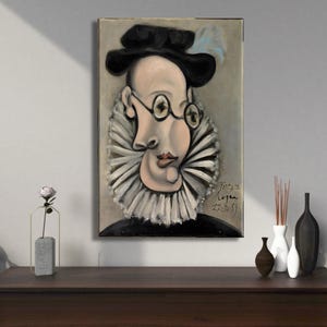 Pintura de Pablo Picasso - Jaume Sabartés Arte em parede em tela, impressão Ruff & Bonnet 1939, decoração de casa para amantes da arte