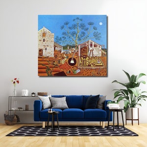 Joan Miro The Farm Canvas Wall Art,Miro,Wrapped Surreal Canvas, Miro 1922 Abstact Canvas, Surreal wall art,Joan Miró Abstract Surrealism Art