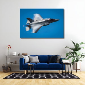 F35 Falcon Fighter Jet Canvas Wall Art, F35 Military Plane Pattern Print, F35 Canvas Wall Art, F35 Tomcat Aircraft Pattern Print Art