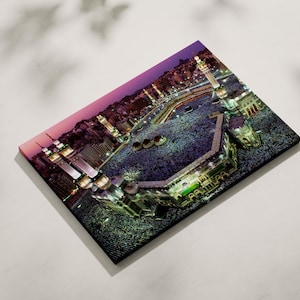 Kaaba Al Musharrafah Great Mosque In Mecca Gift Canvas Wall Art Print Poster,Roll,Panel Saudi Arabia Religious Islamic Divinity Home Decor
