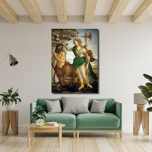 Sandro Botticelli Pallas and the Centaur Canvas,Sandro Botticelli Giclee Print Art,Large Size Wall Art, Ready to Hang,Reproduction Painting