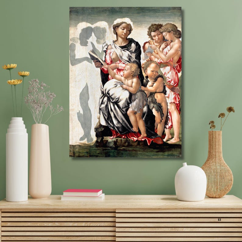 Manchester Renaisonce Scene Michelangelo Manchester Madonna 1497 Canvas Print, Renaissance Virgin ...