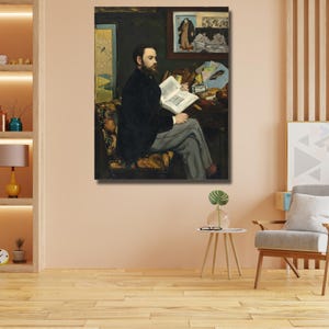 Émile Zola Portrait by Édouard Manet Poster Print- Vintage Wall Art Décor,Famous Art Reproduction,Classic Masterpiece,Portrait of Emile Zola