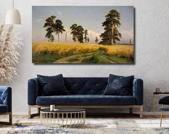 Ivan Shishkin Painting: Rye Fields Canvas Art Print