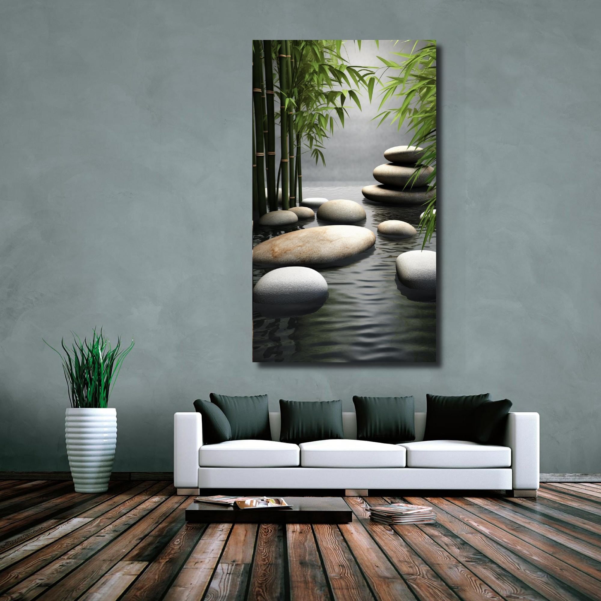 Zen Garden Canvas Wall Art: Calming Bamboo & Stones Decor Print - Etsy