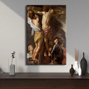Caravaggio - the Crucifixion of Saint Andrew - Framed Canvas Wall Art ...
