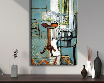 Henri Matisse ""The Fenster"" Druck: Modernes abstraktes Interior - , gerahmter Keilrahmen."
