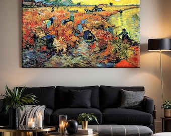 Van Gogh - The Red Vineyard Canvas Print: Impressionism Landscape Art