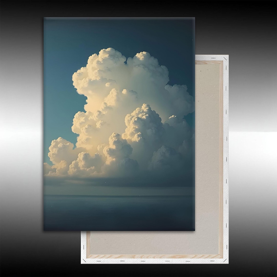 Cloud Canvas Wall Art Large Cloudy Sky Painting Rain Cloud Painting ...