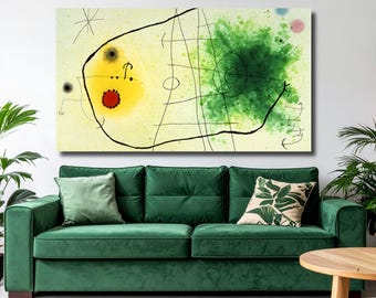 Joan Miró Abstract Canvas Art Print, Modern Surreal Home Decor