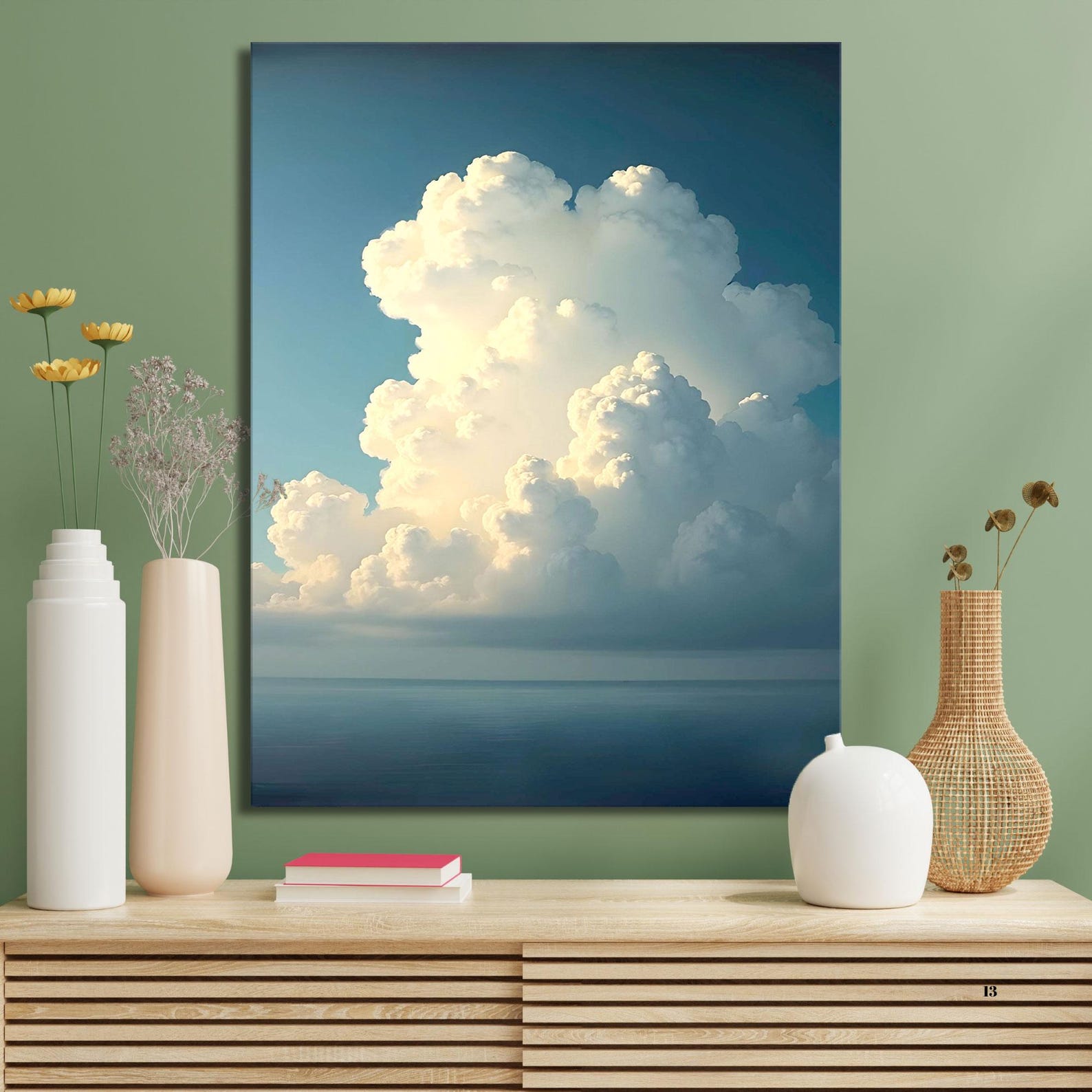 Large Cloud Canvas Art: Abstract Sky Painting - Etsy