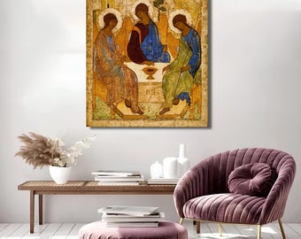 Andrei Rublev The Trinity Canvas, The Trinity Poster,Andrei Rublev Art Gallery, Andrei Art,Ready to Hang,The Trinity by Andrei Rublev Poster