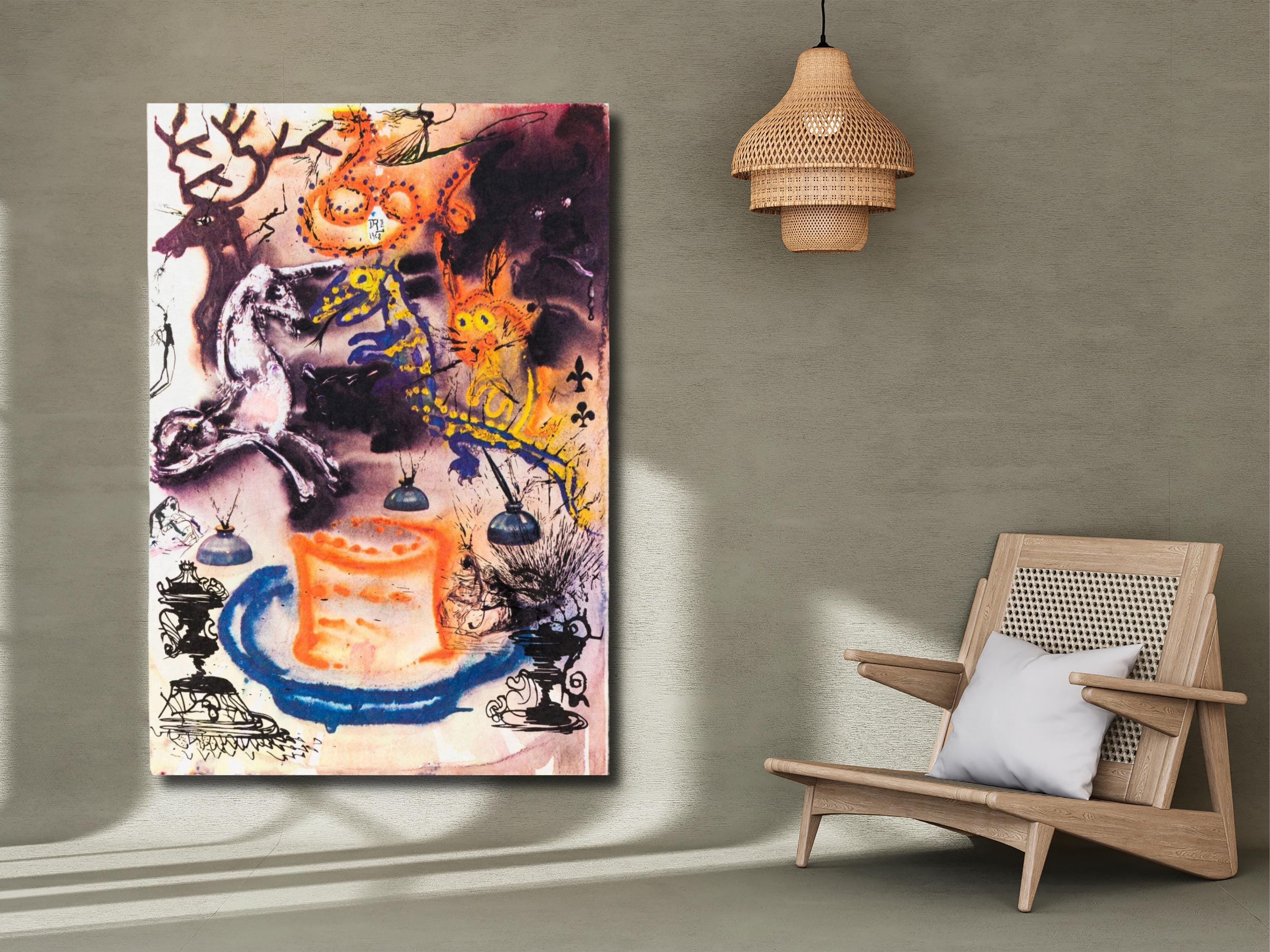Salvador Dali Alice in Wonderland Lithograph - Giclee Canvas Art Poster ...
