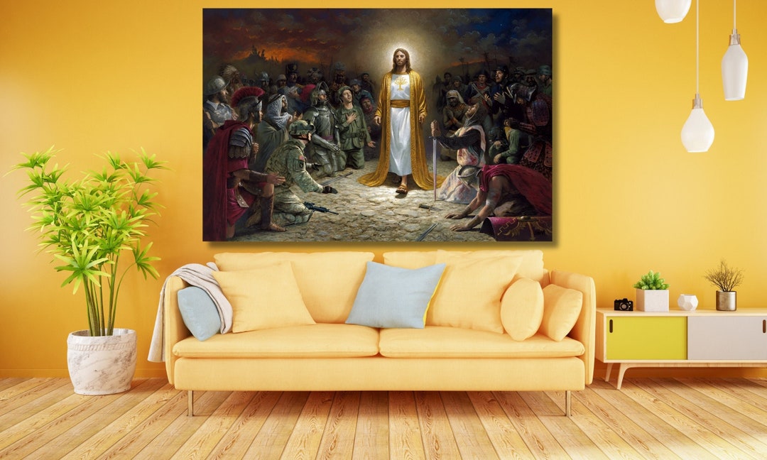 Jesus Christ Canvas Wall Art , Poster , Art Print, World Peace Painting ...