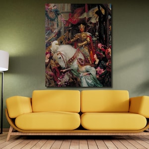 Frank Dicksee Canvas Wall Art,Frank Dicksee Painting,the two crown painting,The Two Crowns Canvas wall art Museum Poster,Frank Dicksee Print