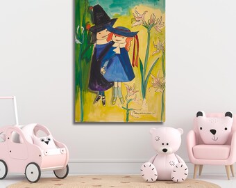 Madeline und Pepito gerahmter Kunstdruck: Ludwig Bemelmans Gemälde