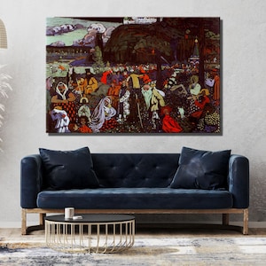 Wassily Kandinsky canvas print schilderij, kleurrijk leven van Kandinsky, groot formaat poster kunst, klaar om op te hangen, Wassily Kandinsky canvas muurkunst