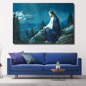 Jesus Painting Canvas,Jesus Canvas Poster,Scripture Canvas Wall Art,Jesus Poster,Livingroom Decor, Ready To Hang,Jesus Canvas,Christian Gift