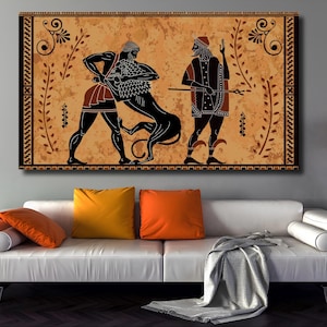 Ancient Ages Canvas Ancient Greek Warrior Canvas  Greek Antiquity Wall Art Decor Home Handmade Christmas Gift Greek Mythology Greek Ancient