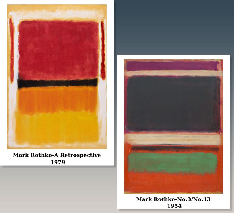Mark Rothko Reproduction Mark Rothko Reproduction Print Set: Abstract Modern Canvas Wall Art - Etsy