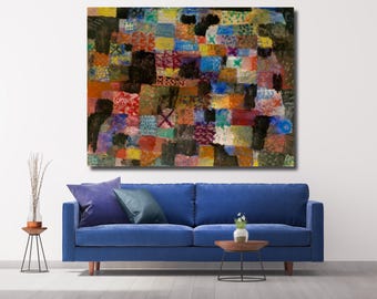 Impresión abstracta en lienzo de Paul Klee: arte geométrico Bauhaus, decoración de pared moderna