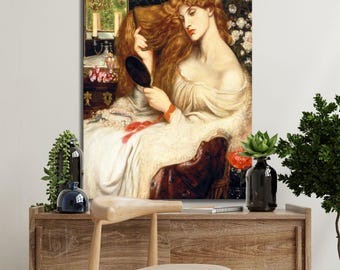 Impression sur toile Lady Lilith : portrait de femme vintage Dante Gabriel Rossetti