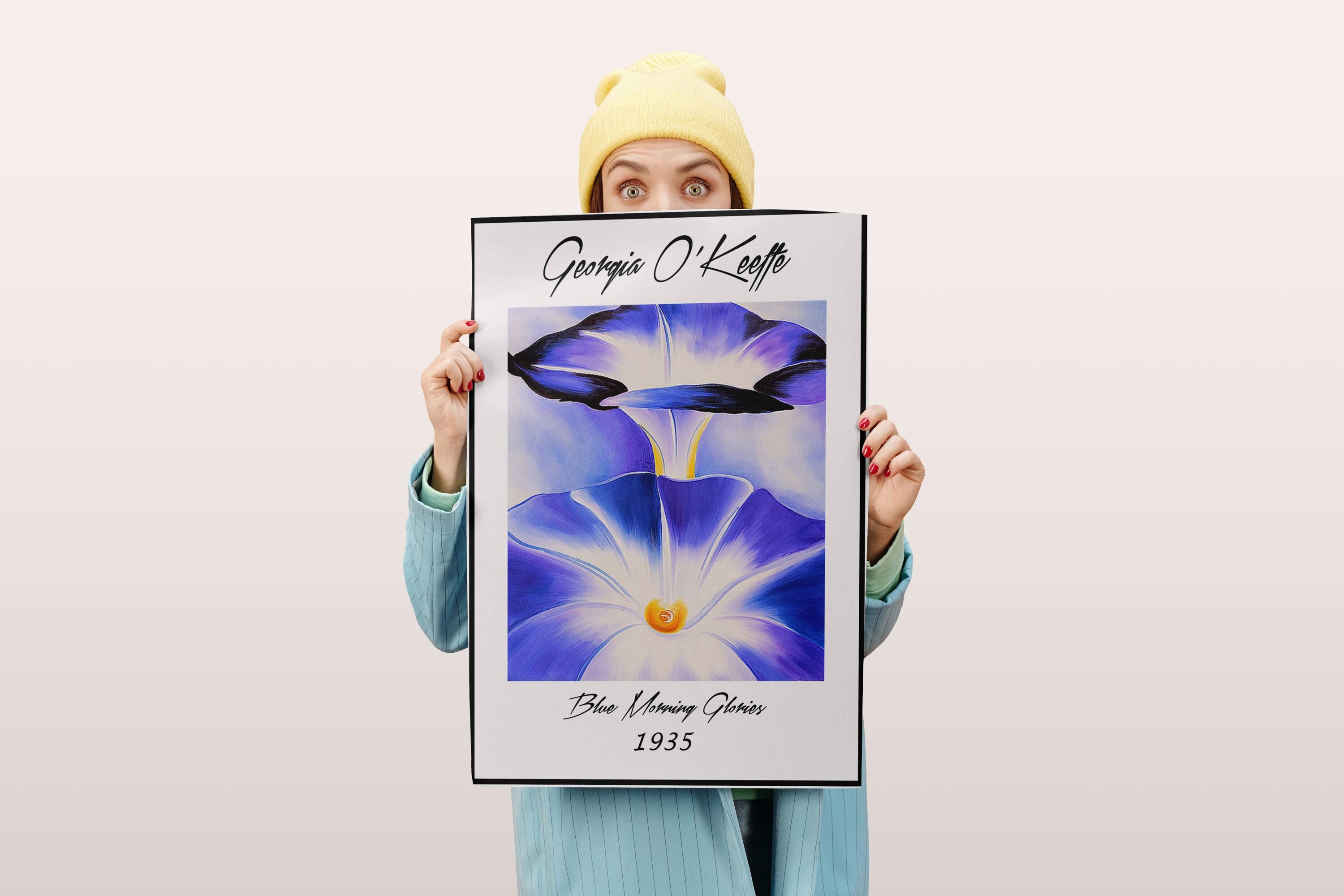 Georgia O'keeffe Blue Morning Glories Print: Modern Flower Art - Etsy
