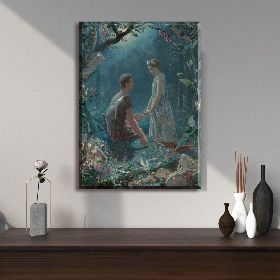 John Simmons Painting: Hermia and Lysander Poster, A Midsummer Night's ...