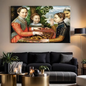 Sofonisba Anguissola The Chess Game Blank Note Card Canvas Wall Art | Art from National Museum, Poznań | Giclee Print