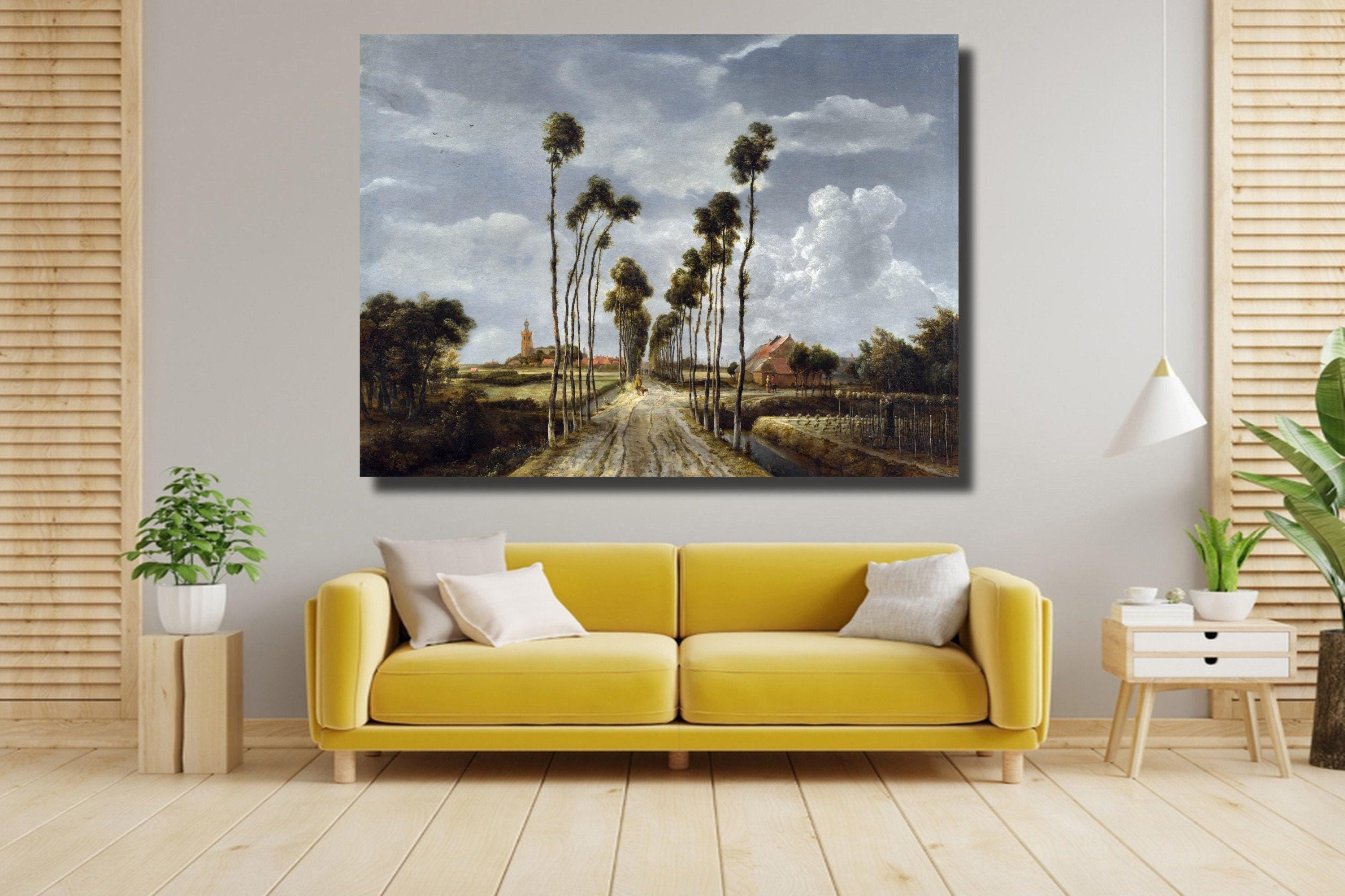 Meindert Hobbema Canvas Wall Art - The Avenue at Middelharnis 1689 / Home Decor / Wall Art / Art Print / Vintage Print / National Gallery