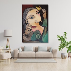 Pablo Pıcasso Faces Cubism Canvas Poster Art,Pablo Picasso Print,Pablo Picasso Canvas Wall Art,Abstract Vintage Art Print,Cubism Painting