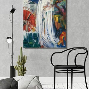 Franz Marc Painting: The Bewitched Mill Canvas Wall Art, Home Decor Art, Fine Art Print/Poster, Housewarming Gift, Christmas Gift Print