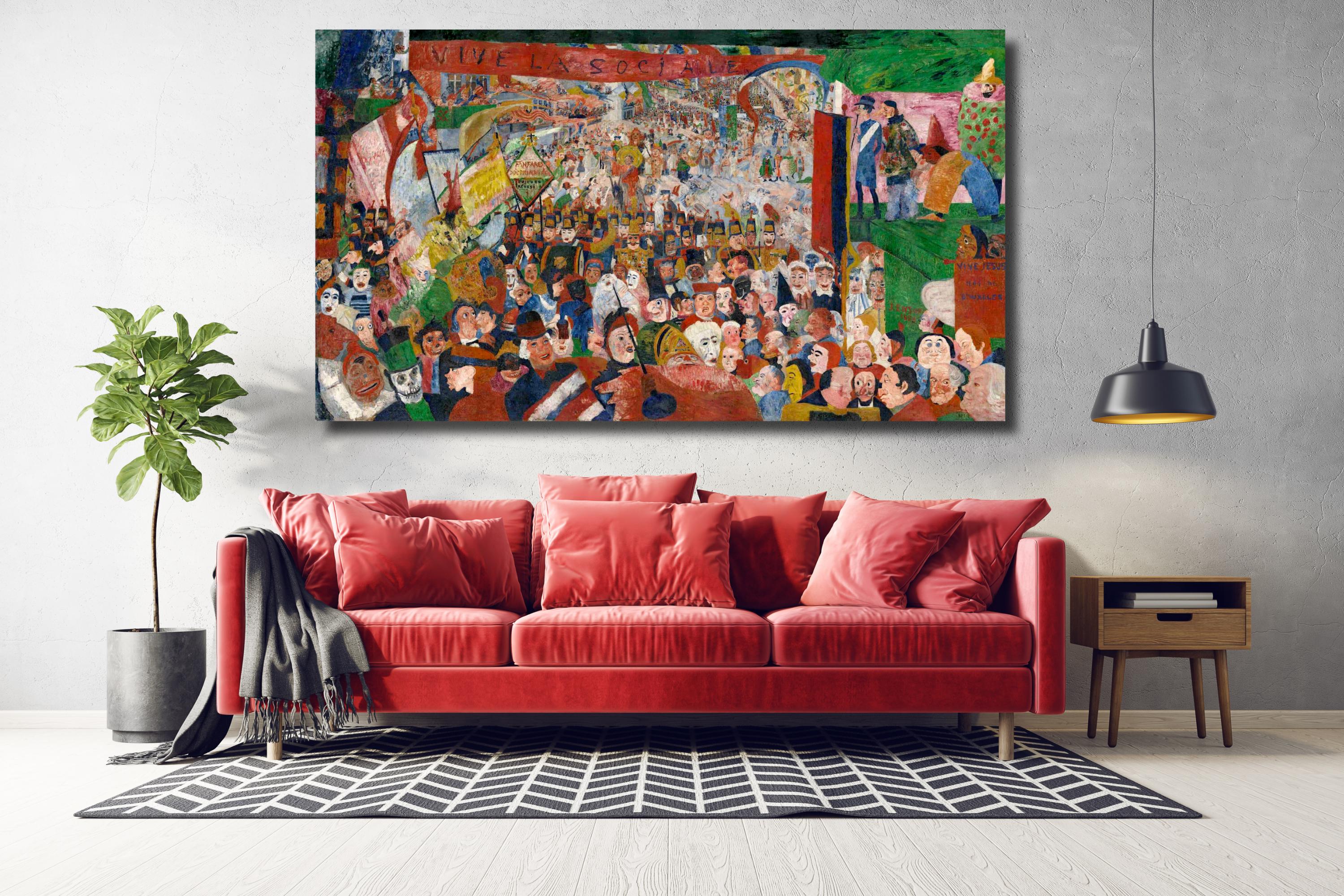 Christ's Entry Into Brussels Canvas Print: James Ensor Political