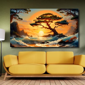 Beach sunrise printable canvas wall art prints Landscape print Nature wall art Ocean print Sunset canvas wall art Sea wall art Ocean canvas