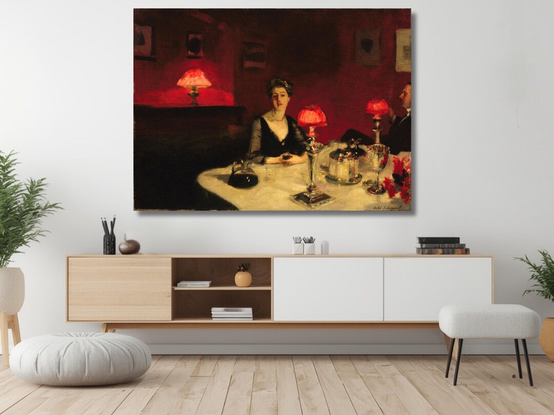 John Singer Sargent Canvas Print: A Dinner Table at Night - Etsy