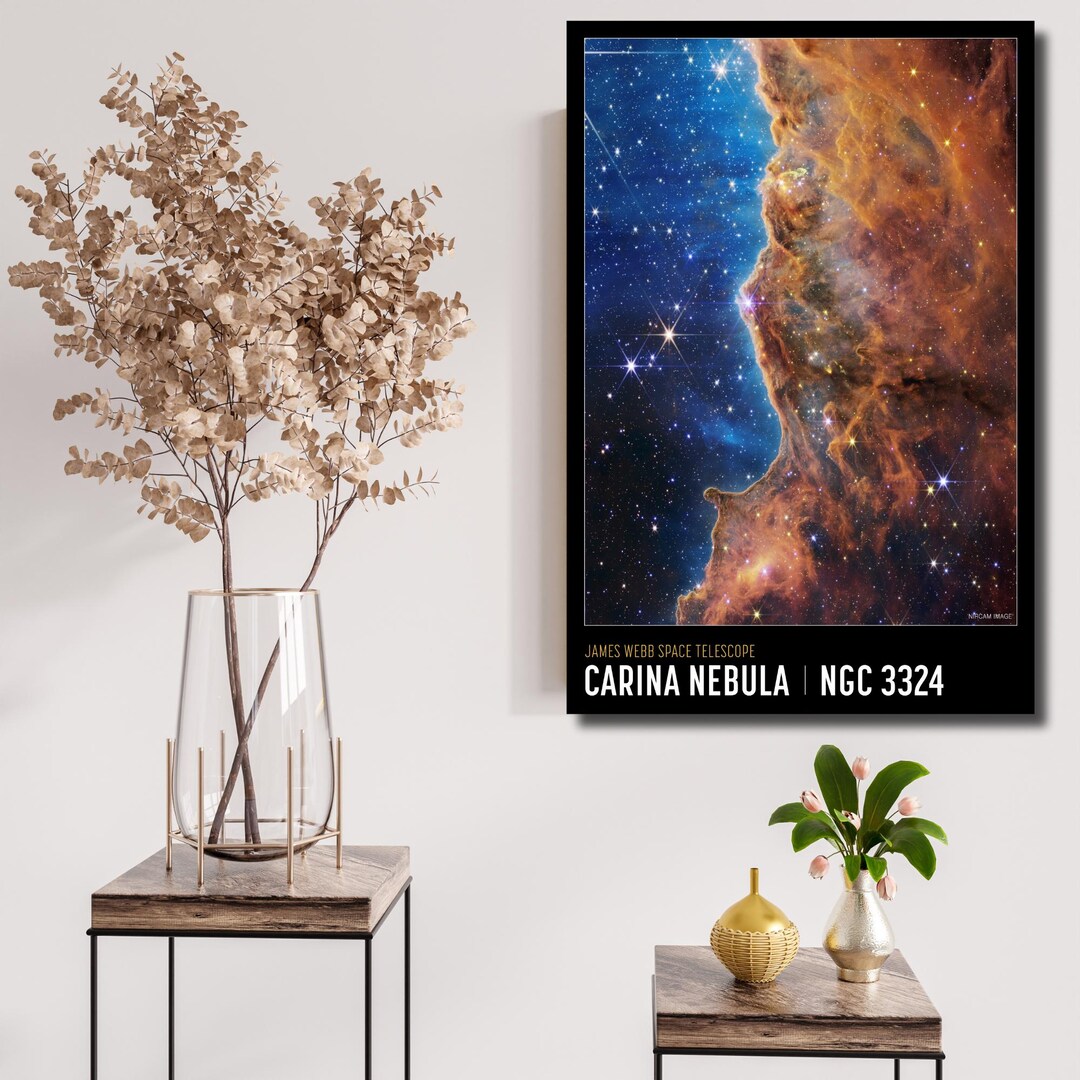 Carina Nebula Poster NASA James Webb Space Telescope Space Art Print ...
