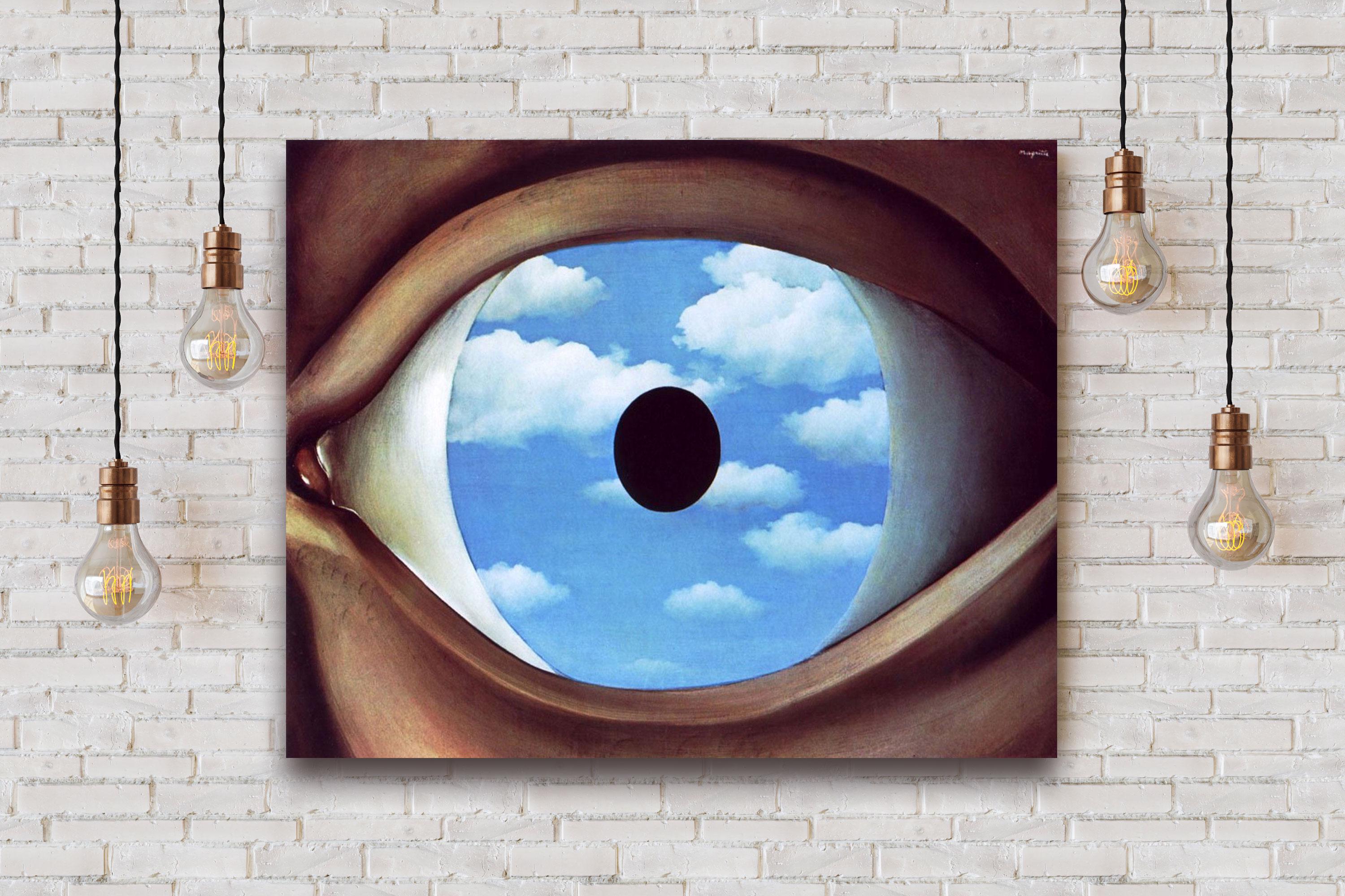 マグリット作「偽りの鏡」：シュルレアリスムのキャンバスアート