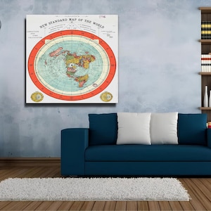 Gleason's 1892 Flat Earth Map: Vintage Canvas Wall Art image 2