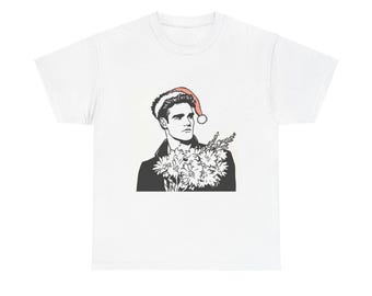 Morrissey Christmas T-Shirt, Smiths Lover Band Tee, Unisex Heavy Cotton Shirt, Holiday Music Fan Gift, Festive Graphic Top