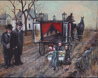 The Child's Funeral, Digital, Download, Death, Dark, Sorrow, Mourning, Hearse, Coffin, Pallbearers, Children, Macabre, Funeral Wagon, Burial