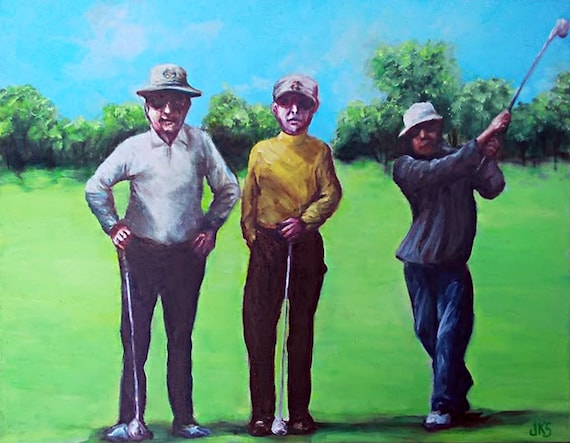 Xxx Jks Hd Vidio - The Golfers Original Oil Painting 11 X 14 - Etsy Israel