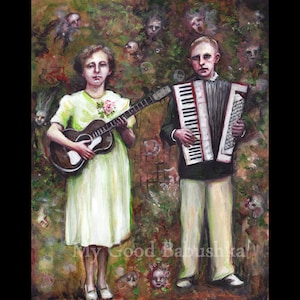 Frank and Lydia: Surrealist Musicians Acrylic Painting (8x10)