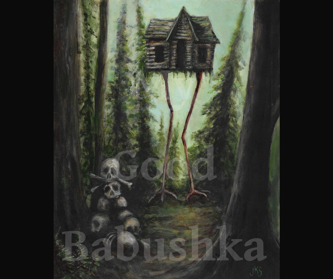 Baba Yaga's House. Print. Witch. Forest. Bird Legs. Hut. Fairy Tale ...