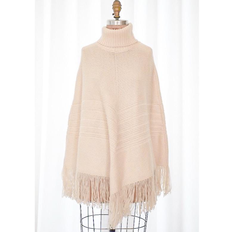 Vintage Y2K Banana Republic Merino Wool Fringe Poncho