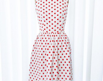 strapless open back dress Midi Slip Hawaiian Dress Okalani Red Red / M