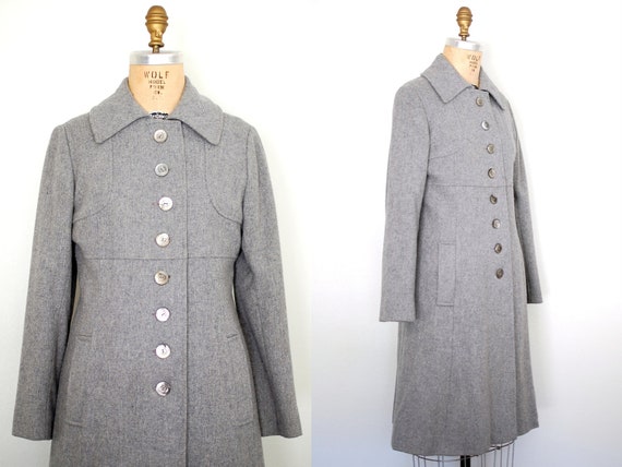 Vintage 60s 1960s Gray Wool Coat / 1960s Vintage … - image 1