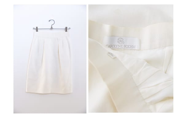 Vintage Carolyn Roehm Off White High Waisted Skirt