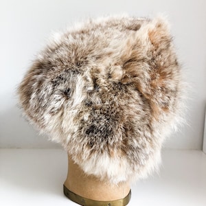 Vintage 60s 1960s Bonwit Teller Gottesman New York Coyote Fox Fur Winter Beanie Type Hat