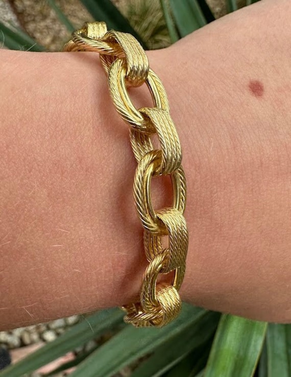 Vintage Estate 14k Yellow Gold Twisted Textured O… - image 2