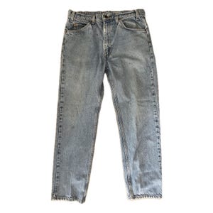 Vintage 1980s 80s 1990s 90s Levi&#39;s 505 Orange Tab Medium Fade Jeans 34 x 30 34 x 29 | Vintage Levi&#39;s 505 34x30 34x29 Orange Tag High Rise